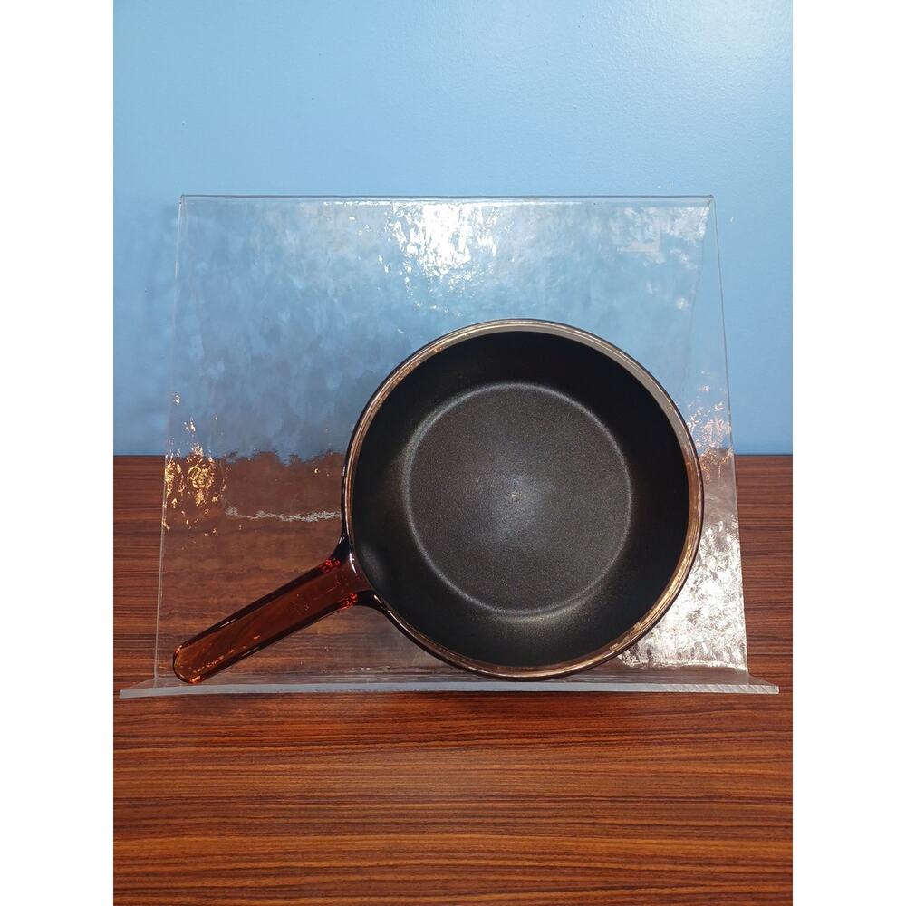 Vision Corning Ware Cranberry 9" Skillet Fry Pan Non Stick Vintage Glass No Lid